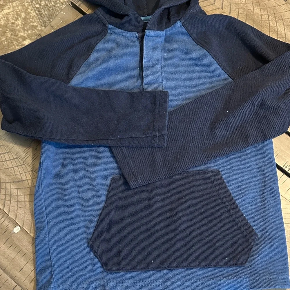 Old Navy Navy & Blue Boys Long Sleeve Hoodie and Striped Henley Set